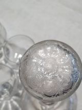 Carafe et verres en cristal gravé