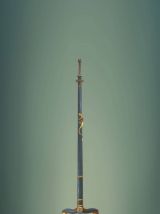 PIED DE LAMPE DE PARQUET EN BOIS SCULPTÉ DE STYLE ÉTRUSQUE