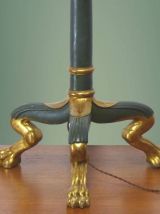 PIED DE LAMPE DE PARQUET EN BOIS SCULPTÉ DE STYLE ÉTRUSQUE