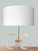 LAMPE PLEXIGLASS ET LAITON DORÉ