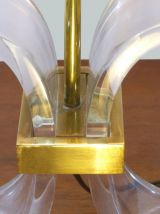 LAMPE PLEXIGLASS ET LAITON DORÉ