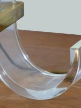 LAMPE PLEXIGLASS ET LAITON DORÉ