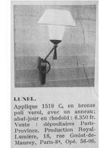 PAIRE D'APPLIQUES LUNEL 1950