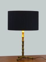 LAMPE EN LAITON DORÉ AU BAMBOU STYLISÉ