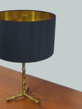 LAMPE EN LAITON DORÉ AU BAMBOU STYLISÉ