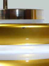 SUSPENSION VINTAGE PUTZLER EN OPALINE BLANCHE ET DORÉE