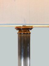 LAMPE COLONNE EN MÉTAL ARGENTÉ