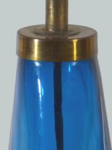 Lampe en verre bleu Orrefors 1960 