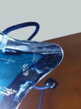 Lampe en verre bleu Orrefors 1960 