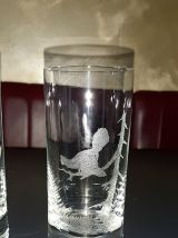 Lot de 6 verres  gravés Moser
