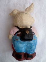 Tirelire  lapin  en ceramique  peint