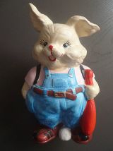 Tirelire  lapin  en ceramique  peint