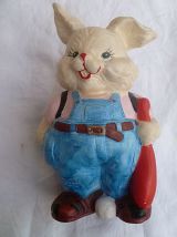 Tirelire  lapin  en ceramique  peint