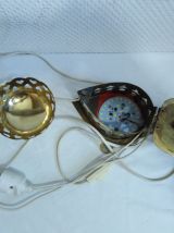 Lampe de nuit en laiton et coupelle ajourée 