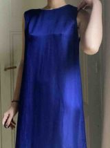 Robe en soie bleu