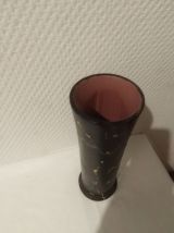 Vase en bambou Vintage peint Art-deco