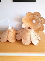 Suspension vintage en osier 