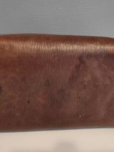 mallette en cuir ancienne avec 2 poches intérieures