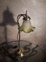 lampe reglable laiton style art déco en laiton et tulipe ver