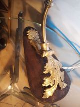 jolie petite lampe de bureau art nouveau bronze et laiton  b