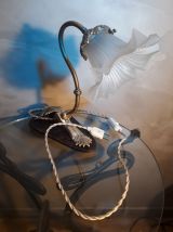 jolie petite lampe de bureau art nouveau bronze et laiton  b