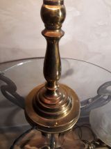 grande lampe laiton et bois 1970 très élégante 60x35cm  mise