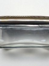 Boîte à savon ancienne métal et verre