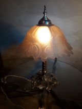 lampe  bronze et laiton art nouveau  1900 a 30s    39x29cm