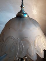lampe  bronze et laiton art nouveau  1900 a 30s    39x29cm