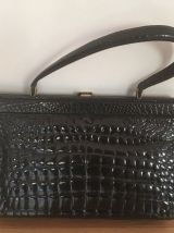 Sac à main Vintage cuir de crocodile années 50-60
