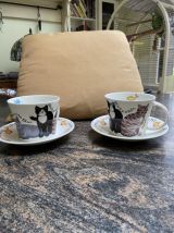 Duo tasse et soucoupes chats