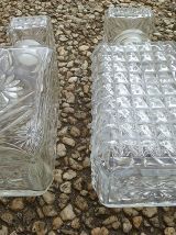 lot de 2 anciens flaçons en  verre , vintage