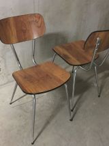 Paire de chaises en formica années 70