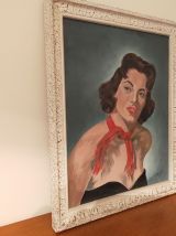 Portrait « femme au foulard rouge »