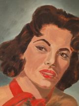 Portrait « femme au foulard rouge »