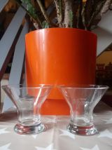 6 coupes à glaces en verre "La laitière" de Nestlé