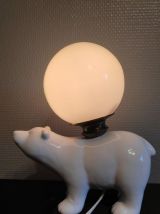 lampe ours en céramique et opaline