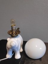 lampe ours en céramique et opaline