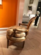 Lot de 4 chaises dorées de style LOUIS XVI