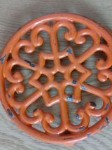 Dessous de plat en fonte émaillée orange