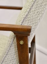 Paire de fauteuils scandinave années 50, tissu chiné