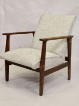 Paire de fauteuils scandinave années 50, tissu chiné