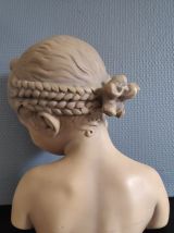 buste "la rieuse" d'après Jean-Baptiste Pigalle en plâtre