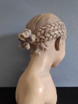 buste "la rieuse" d'après Jean-Baptiste Pigalle en plâtre