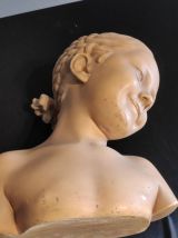 buste "la rieuse" d'après Jean-Baptiste Pigalle en plâtre
