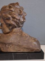 buste de Mermoz en plâtre signé Giuseppe Carli (1915-1987)