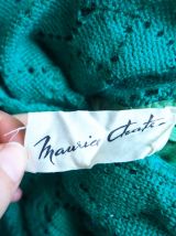 Robe pull en maille ajourée verte vintage 60's 70's