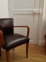 Fauteuil Bridge Début XX - rénové cuir