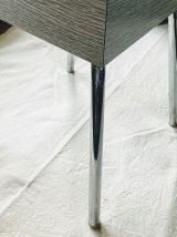 Tabouret coffre vintage en formica blanc