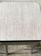 Tabouret coffre vintage en formica blanc
